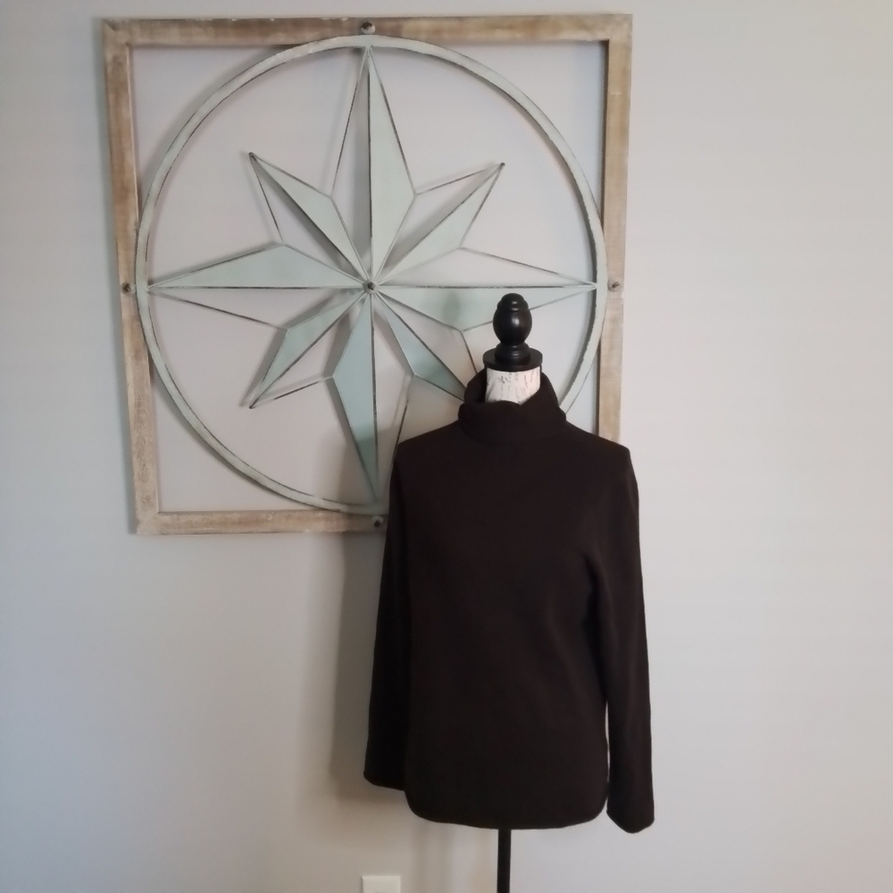 Eileen Fisher 100% Cashmere Turtleneck Sweater Brown - L